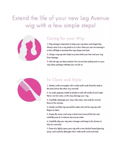 LEG AVENUE - PERRUQUE LONGUE FRANGE DROITE ROSE