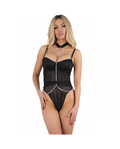 LIVCO CORSETTI FASHION - PEIGNOIR + CHEMISE + STRING MELISENDA CF 1709 NOIR S