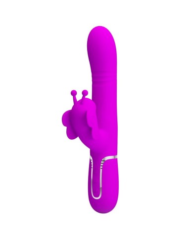 PRETTY LOVE - VIBRATEUR MULTIFONCTION LAPIN 4 EN 1 PAPILLON FUCHSIA