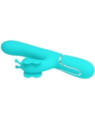 PRETTY LOVE - VIBRATEUR MULTIFONCTION LAPIN 4 EN 1 PAPILLON AQUA VERT