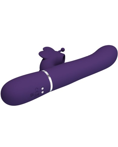 PRETTY LOVE - VIBRATEUR MULTIFONCTION LAPIN 4 EN 1 PAPILLON VIOLET
