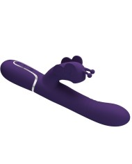 PRETTY LOVE - VIBRATEUR MULTIFONCTION LAPIN 4 EN 1 PAPILLON VIOLET