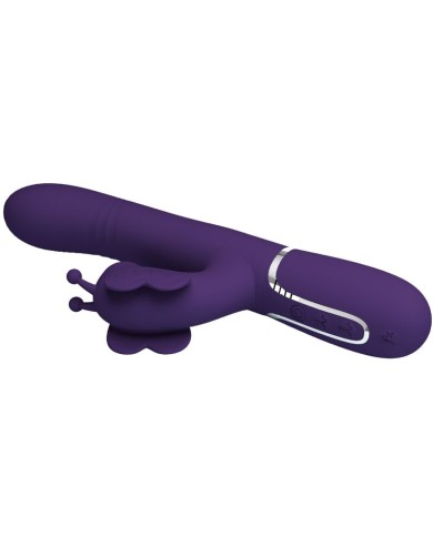 PRETTY LOVE - VIBRATEUR MULTIFONCTION LAPIN 4 EN 1 PAPILLON VIOLET