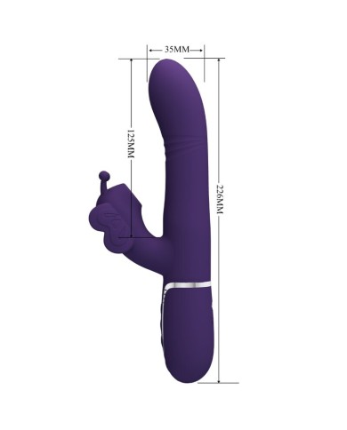 PRETTY LOVE - VIBRATEUR MULTIFONCTION LAPIN 4 EN 1 PAPILLON VIOLET