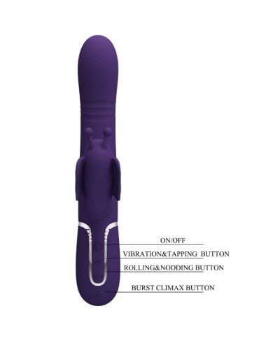 PRETTY LOVE - VIBRATEUR MULTIFONCTION LAPIN 4 EN 1 PAPILLON VIOLET