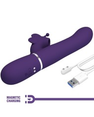 PRETTY LOVE - VIBRATEUR MULTIFONCTION LAPIN 4 EN 1 PAPILLON VIOLET