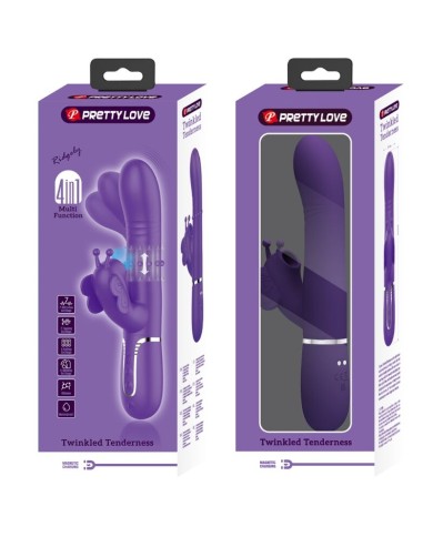 PRETTY LOVE - VIBRATEUR MULTIFONCTION LAPIN 4 EN 1 PAPILLON VIOLET