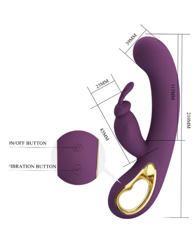 PRETTY LOVE - LIAM VIBRATEUR LAPIN ET STIMULATEUR DE POINT G VIOLET