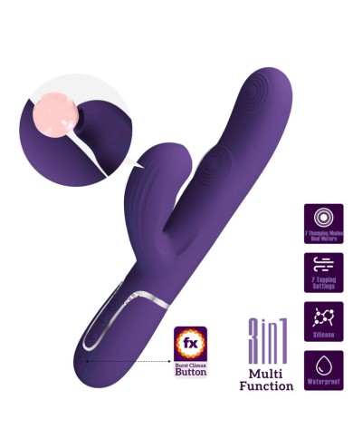 PRETTY LOVE - PERLITA VIBRATEUR G-SPOT 3 EN 1 MULTIFONCTION VIOLET