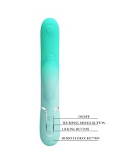 PRETTY LOVE - VIBRATEUR LAPIN MULTIFONCTION GIGI VERT AQUA