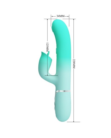 PRETTY LOVE - VIBRATEUR LAPIN MULTIFONCTION GIGI VERT AQUA
