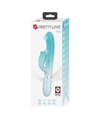 PRETTY LOVE - VIBRATEUR LAPIN MULTIFONCTION GIGI VERT AQUA