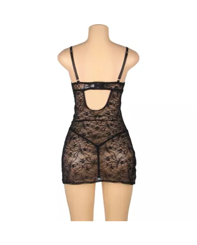 SUBBLIME - 954185 BABYDOLL EN DENTELLE À BRETELLES RÉGLABLES NOIRE S/M