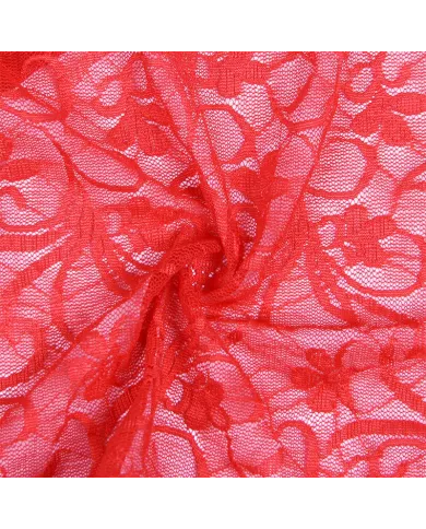 SUBBLIME - 954208 BABYDOLL EN DENTELLE À BRETELLES RÉGLABLES ROUGE S/M