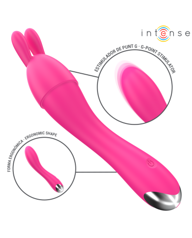 INTENSE - VIBRATEUR CHER AVEC 20 MODES DE MOUVEMENTS ET EMBOUTS INTERCHANGEABLES