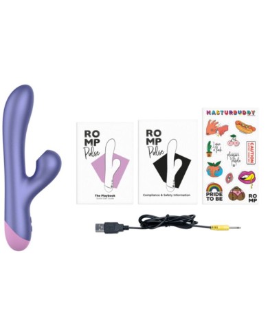 ROMP - PULSE VIBRATEUR DOUBLE POINT G RABBIT BLEU ÉLECTRIQUE