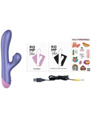 ROMP - PULSE VIBRATEUR DOUBLE POINT G RABBIT BLEU ÉLECTRIQUE