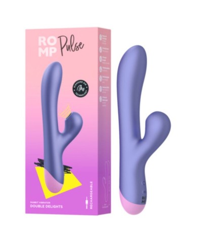 ROMP - PULSE VIBRATEUR DOUBLE POINT G RABBIT BLEU ÉLECTRIQUE