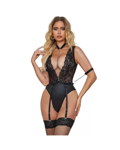 SUBBLIME - 954390 BODY SEXY AVEC PORTE-JARRETELLES NOIR L/XL