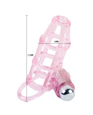 BAILE - COUVERTURE ET ANNEAU EN SILICONE SWEET 10 RYTHMES POUR LE PÉNIS ROSE