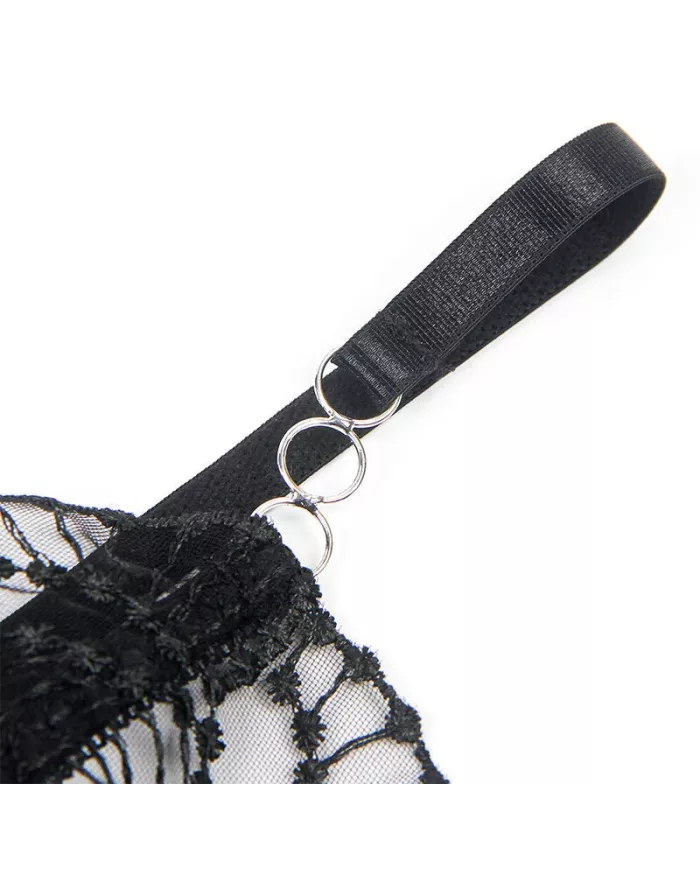 SUBBLIME - 955229 BODY TRANSPARENT AVEC DENTELLE CREUSE NOIR L/XL