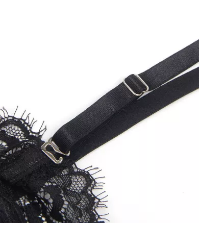 SUBBLIME - 955496 BODY EN DENTELLE AVEC NŒUDS ET JARRETELLES NOIR S/M