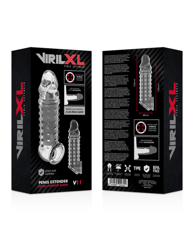 VIRILXL - EXTENSION DE PÉNIS ET GAINE V11 TRANSPARENTE
