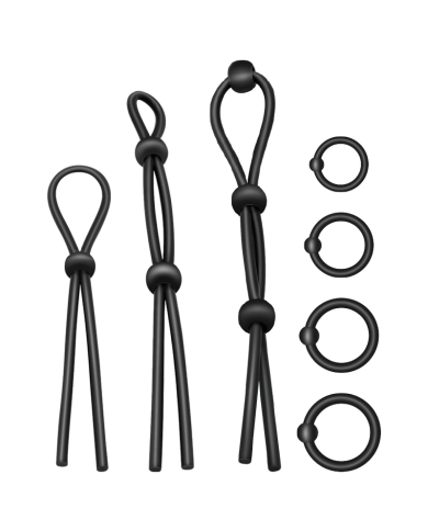 ADDICTED TOYS - ENSEMBLE DANNEAU PÉNIAL FLEXIBLE EN SILICONE 7 PIÈCES