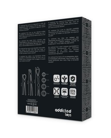ADDICTED TOYS - ENSEMBLE DANNEAU PÉNIAL FLEXIBLE EN SILICONE 7 PIÈCES