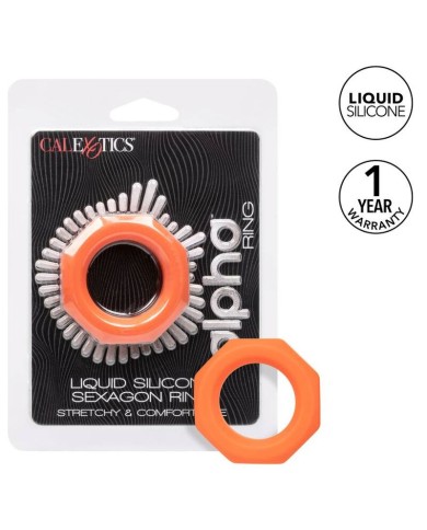 CALEXOTICS - BAGUE ALPHA SEXAGON ORANGE
