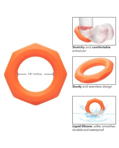 CALEXOTICS - BAGUE ALPHA SEXAGON ORANGE