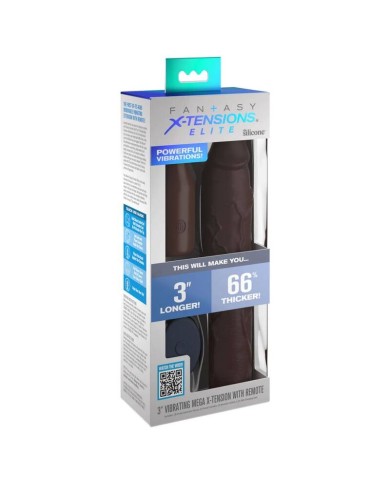 FANTASY X- TENSIONS - POCHETTE PIPEDREAMS 22,86 CM + PLUG 7,62 CM TELECOMMANDE MARRON