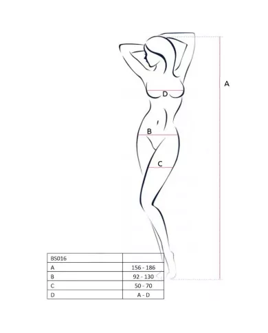 PASSION - FEMME BS016 BODYSTOCKING ROUGE TAILLE UNIQUE