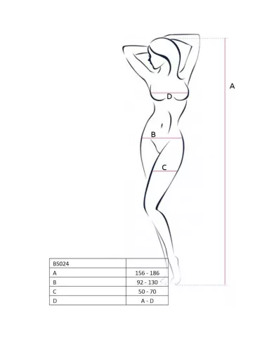 PASSION - FEMME BS024 BODYSTOCKING NOIR TAILLE UNIQUE