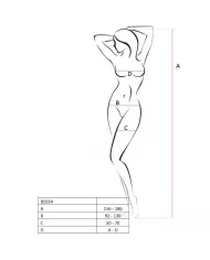 PASSION - FEMME BS024 BODYSTOCKING NOIR TAILLE UNIQUE