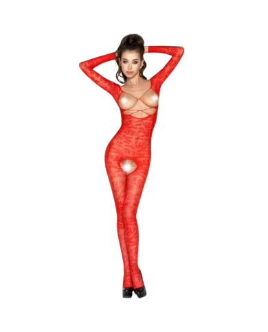 PASSION - FEMME BS031 BODYSTOCKING ROUGE TAILLE UNIQUE