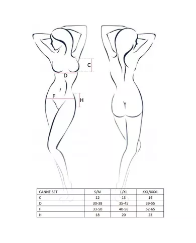 PASSION - ENSEMBLE CANNE FEMME NOIR TAILLE L/XL