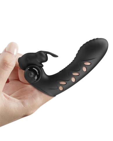 PRETTY LOVE - COUVERCLE DE DOIGT VIBRATEUR LAPIN NOIR VANCE