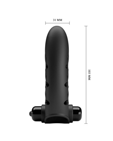 PRETTY LOVE - COUVERCLE DE DOIGT VIBRATEUR LAPIN NOIR VANCE