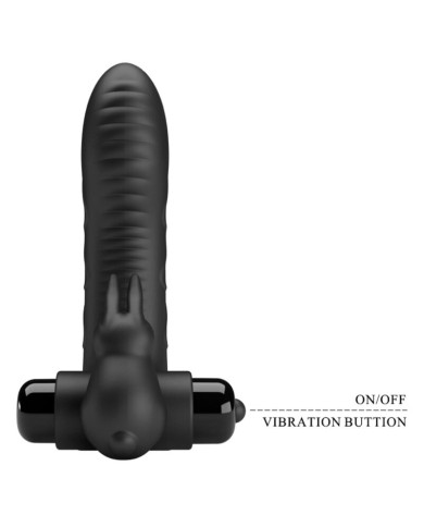PRETTY LOVE - COUVERCLE DE DOIGT VIBRATEUR LAPIN NOIR VANCE