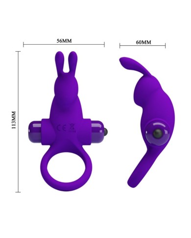 PRETTY LOVE - ANNEAU VIBRATEUR I RABBIT POUR PÉNIS VIOLET