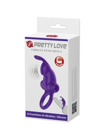 PRETTY LOVE - ANNEAU VIBRATEUR I RABBIT POUR PÉNIS VIOLET