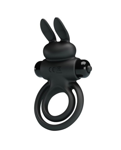 PRETTY LOVE - ANNEAU DE LAPIN VIBRATOR III POUR PÉNIS NOIR