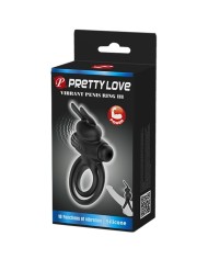 PRETTY LOVE - ANNEAU DE LAPIN VIBRATOR III POUR PÉNIS NOIR