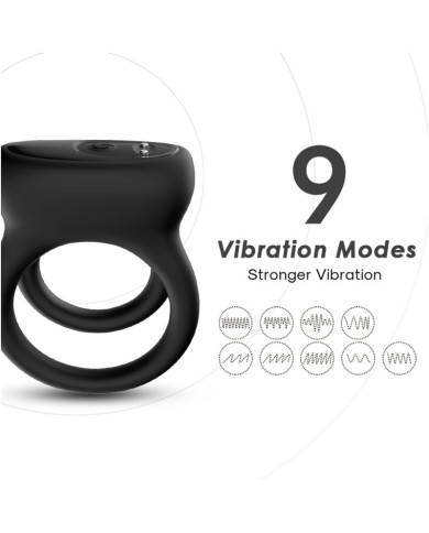 ARMONY - VIBRATEUR DOUBLE ANNEAU NOIR