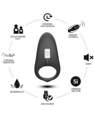 ARMONY - ANNEAU VIBRATEUR SHARK POUR COUPLES TÉLÉCOMMANDE NOIR