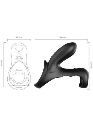 ARMONY - ANNEAU VIBRATEUR DOUBLE RANGER POUR COUPLES NOIR