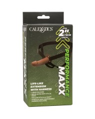CALEXOTICS - EXTENSION PERFORMANCE MAXX RÉALISTE AVEC HARNAIS PEAU MARRON