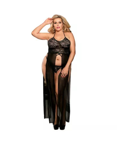 SUBBLIME - QUEEN PLUS ENSEMBLE ROBE ET TANGA SUBBLIME QUEEN PLUS NOIR SUBBLIME - QUEEN PLUS ENSEMBLE ROBE ET TANGA SUBBLIME QUEEN PLUS NOIR