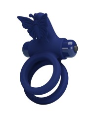 PRETTY LOVE - JAMELE DOUBLE ANNEAU AVEC VIBRATION & STIMULATEUR DE PAPILLON BLEU